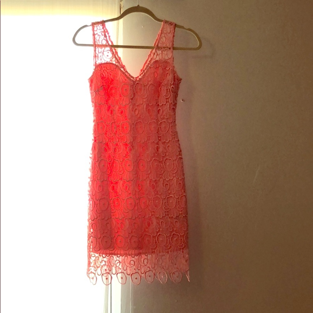 Pink Lace Cocktail Dress
